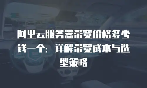 阿里云服务器带宽价格多少钱一个：详解带宽成本与选型策略