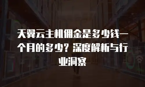 天翼云主机佣金是多少钱一个月的多少？深度解析与行业洞察