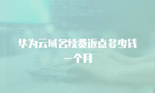 华为云域名续费返点多少钱一个月