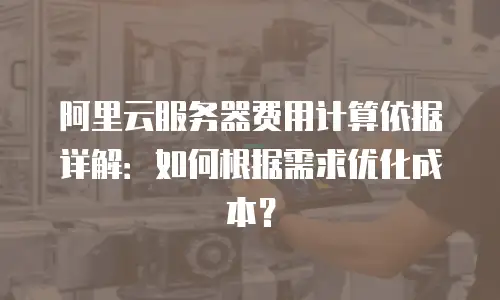 阿里云服务器费用计算依据详解：如何根据需求优化成本？