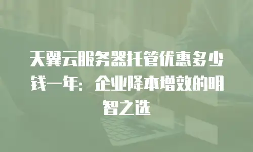 天翼云服务器托管优惠多少钱一年：企业降本增效的明智之选