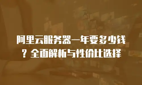 阿里云服务器一年要多少钱？全面解析与性价比选择