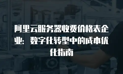 阿里云服务器收费价格表企业：数字化转型中的成本优化指南