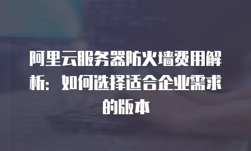 阿里云服务器防火墙费用解析：如何选择适合企业需求的版本