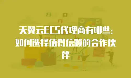 天翼云ECS代理商有哪些：如何选择值得信赖的合作伙伴