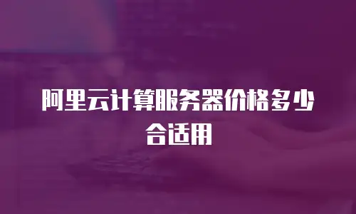 阿里云计算服务器价格多少合适用