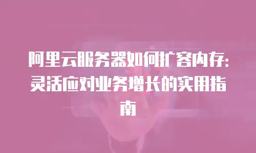 阿里云服务器如何扩容内存：灵活应对业务增长的实用指南