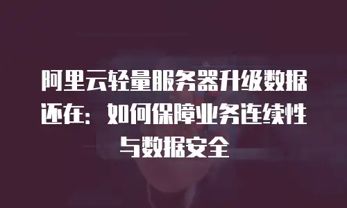 阿里云轻量服务器升级数据还在：如何保障业务连续性与数据安全