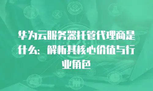 华为云服务器托管代理商是什么：解析其核心价值与行业角色