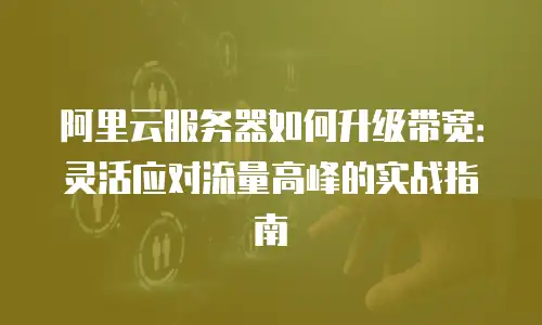 阿里云服务器如何升级带宽：灵活应对流量高峰的实战指南