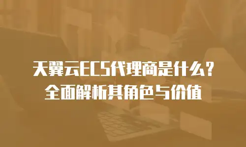 天翼云ECS代理商是什么？全面解析其角色与价值