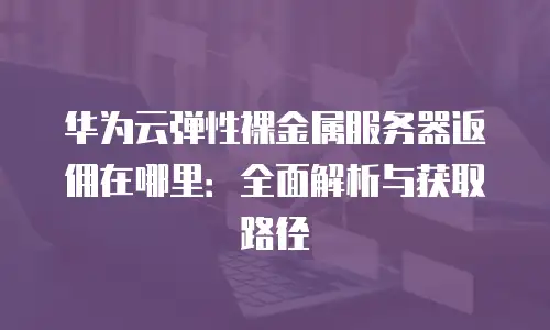 华为云弹性裸金属服务器返佣在哪里：全面解析与获取路径