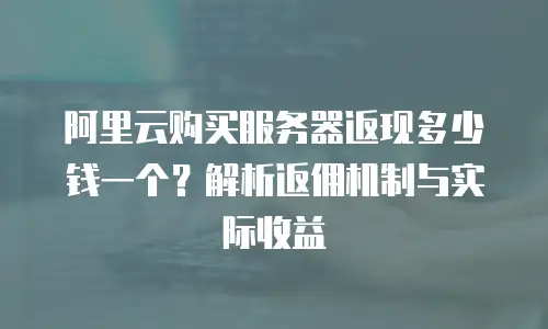 阿里云购买服务器返现多少钱一个？解析返佣机制与实际收益