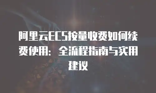 阿里云ECS按量收费如何续费使用：全流程指南与实用建议