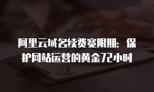 阿里云域名续费宽限期：保护网站运营的黄金72小时