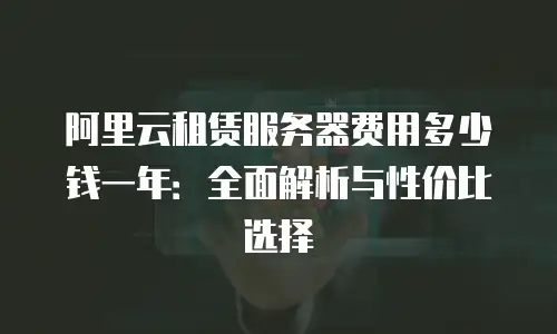 阿里云租赁服务器费用多少钱一年：全面解析与性价比选择