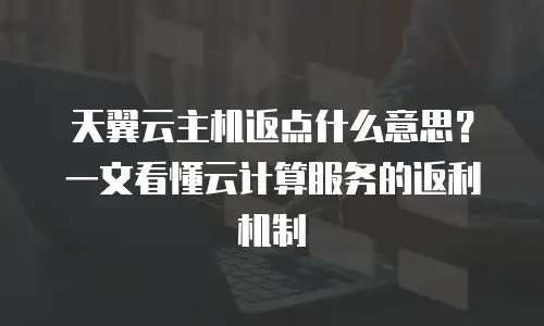 天翼云主机返点什么意思？一文看懂云计算服务的返利机制