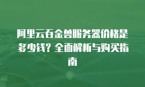 阿里云吞金兽服务器价格是多少钱？全面解析与购买指南
