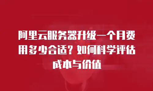 阿里云服务器升级一个月费用多少合适？如何科学评估成本与价值