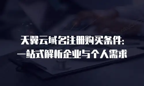 天翼云域名注册购买条件：一站式解析企业与个人需求