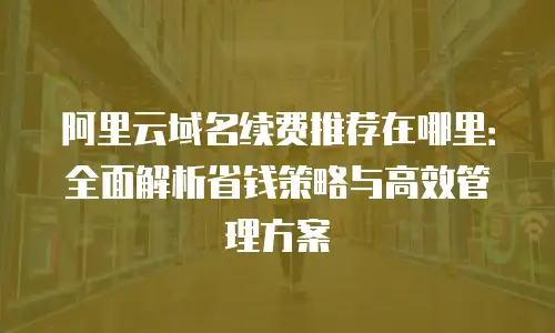 阿里云域名续费推荐在哪里：全面解析省钱策略与高效管理方案