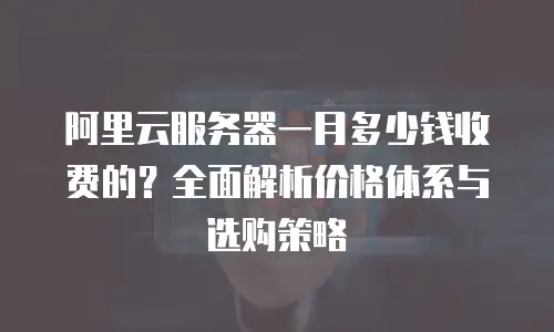 阿里云服务器一月多少钱收费的？全面解析价格体系与选购策略