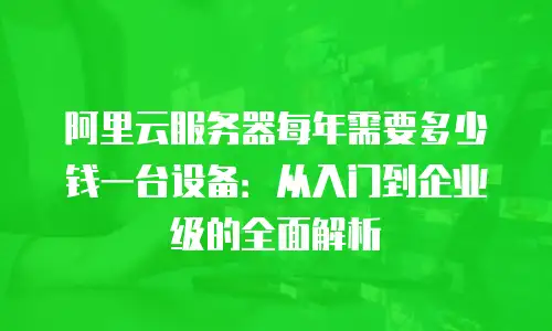 阿里云服务器每年需要多少钱一台设备：从入门到企业级的全面解析