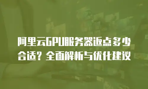 阿里云GPU服务器返点多少合适？全面解析与优化建议