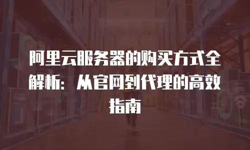 阿里云服务器的购买方式全解析：从官网到代理的高效指南