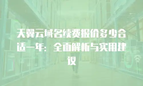 天翼云域名续费报价多少合适一年：全面解析与实用建议