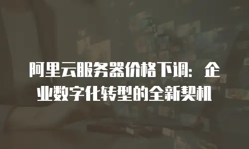 阿里云服务器价格下调：企业数字化转型的全新契机