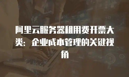 阿里云服务器租用费开票大类：企业成本管理的关键视角