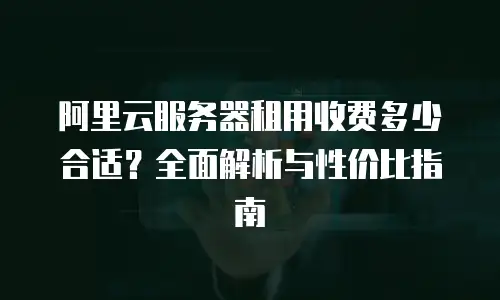 阿里云服务器租用收费多少合适？全面解析与性价比指南