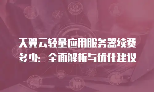 天翼云轻量应用服务器续费多少：全面解析与优化建议