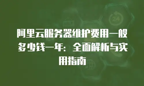 阿里云服务器维护费用一般多少钱一年：全面解析与实用指南