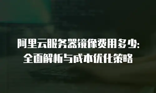 阿里云服务器镜像费用多少：全面解析与成本优化策略