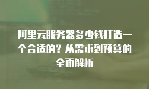 阿里云服务器多少钱打造一个合适的？从需求到预算的全面解析