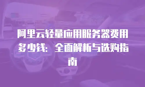 阿里云轻量应用服务器费用多少钱：全面解析与选购指南