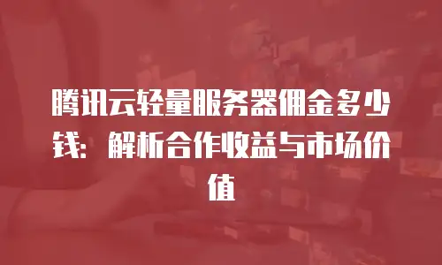 腾讯云轻量服务器佣金多少钱：解析合作收益与市场价值