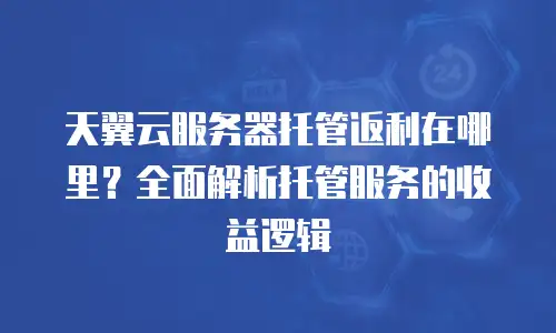 天翼云服务器托管返利在哪里？全面解析托管服务的收益逻辑