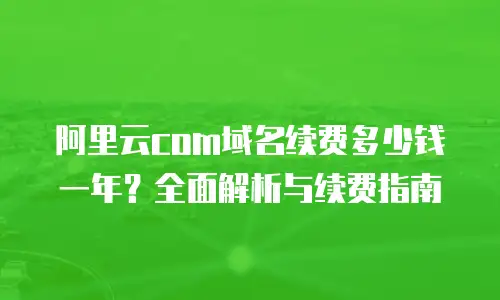 阿里云com域名续费多少钱一年？全面解析与续费指南