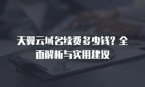 天翼云域名续费多少钱？全面解析与实用建议