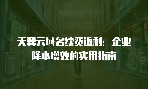 天翼云域名续费返利：企业降本增效的实用指南