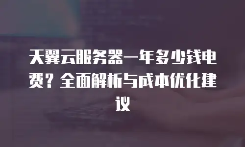 天翼云服务器一年多少钱电费？全面解析与成本优化建议