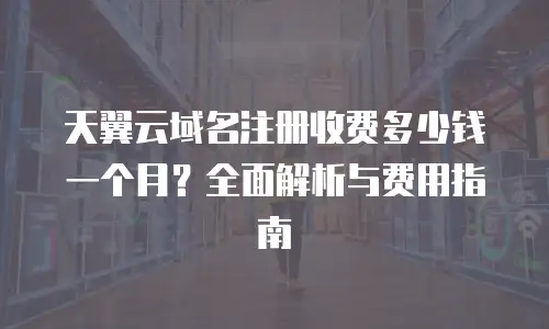 天翼云域名注册收费多少钱一个月？全面解析与费用指南