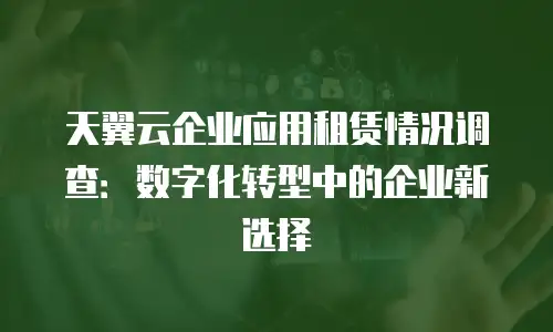 天翼云企业应用租赁情况调查：数字化转型中的企业新选择