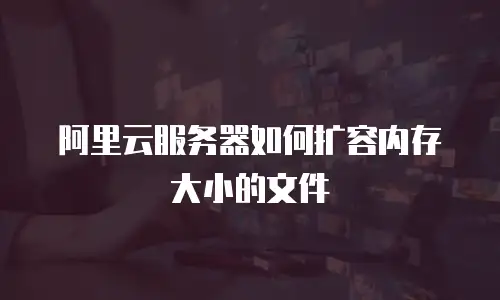 阿里云服务器如何扩容内存大小的文件