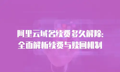 阿里云域名续费多久解除：全面解析续费与赎回机制