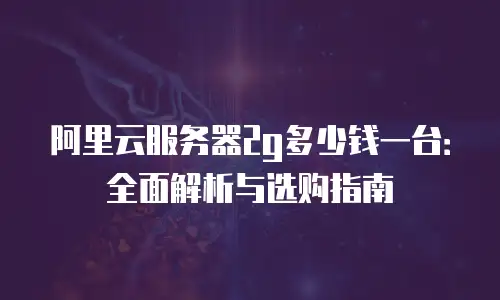 阿里云服务器2g多少钱一台：全面解析与选购指南
