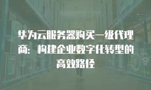 华为云服务器购买一级代理商：构建企业数字化转型的高效路径